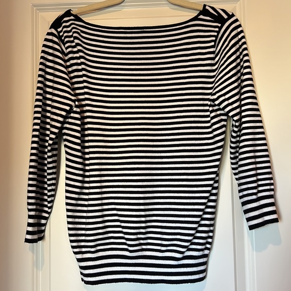 Talbots B&W Stripe Sweater - Picture 2 of 3